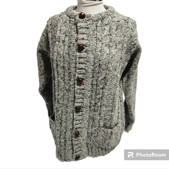 Donegal Button-down wool Cardigan Size 44 EU - Picture 1 of 9